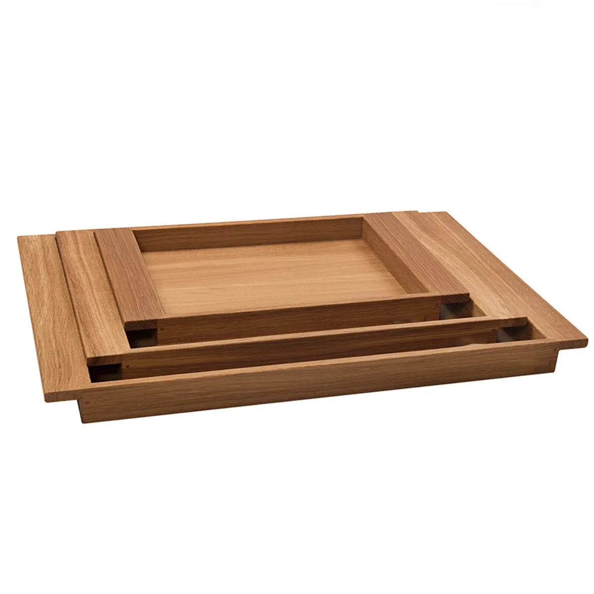 Oak Tray Set – Three Nesting Sizes — photo 3